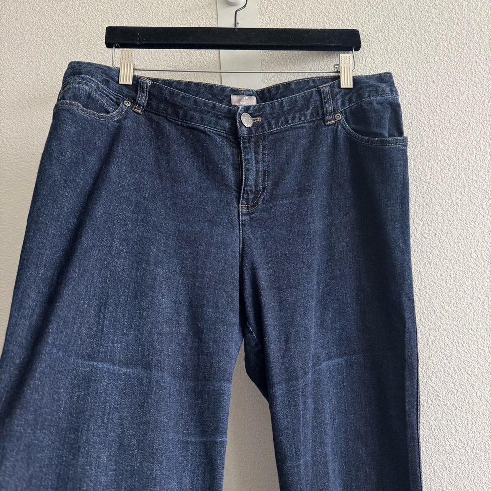 J. Jill Flare Leg Dark Wash Blue Jeans Cotton Stretch - Picture 5 of 11
